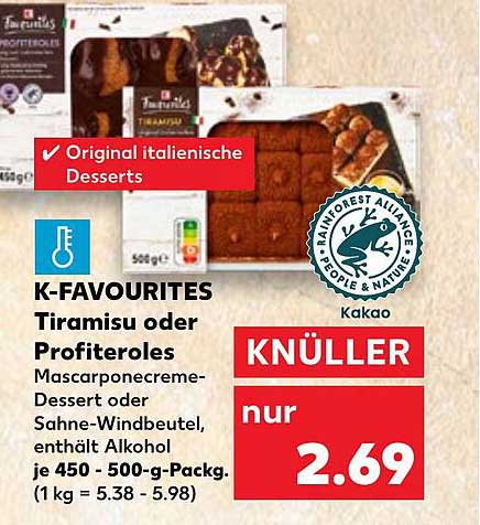 K-Favourites Tiramisu oder Profiteroles – Original italienische Desserts