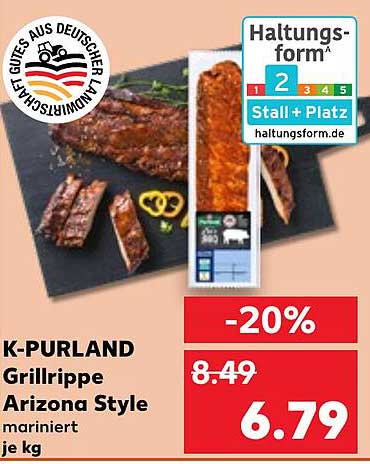K-Purland Grillrippe Arizona Style, mariniert