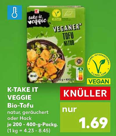 K-TAKE IT VEGGIE Bio-Tofu - natur, geräuchert oder Hack