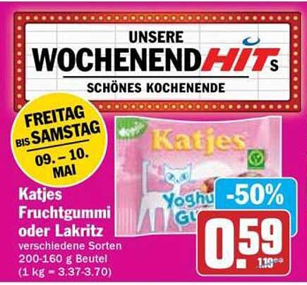 Katjes Fruchtgummi oder Lakritz - 50% Rabatt!