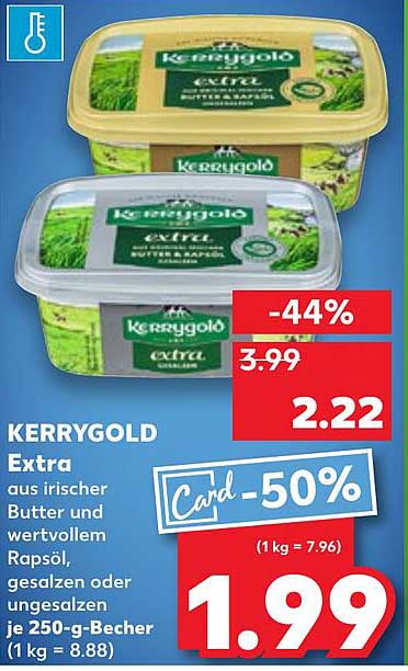KERRYGOLD Extra aus irischer Butter und wertvollem Rapsöl, 250-g-Becher