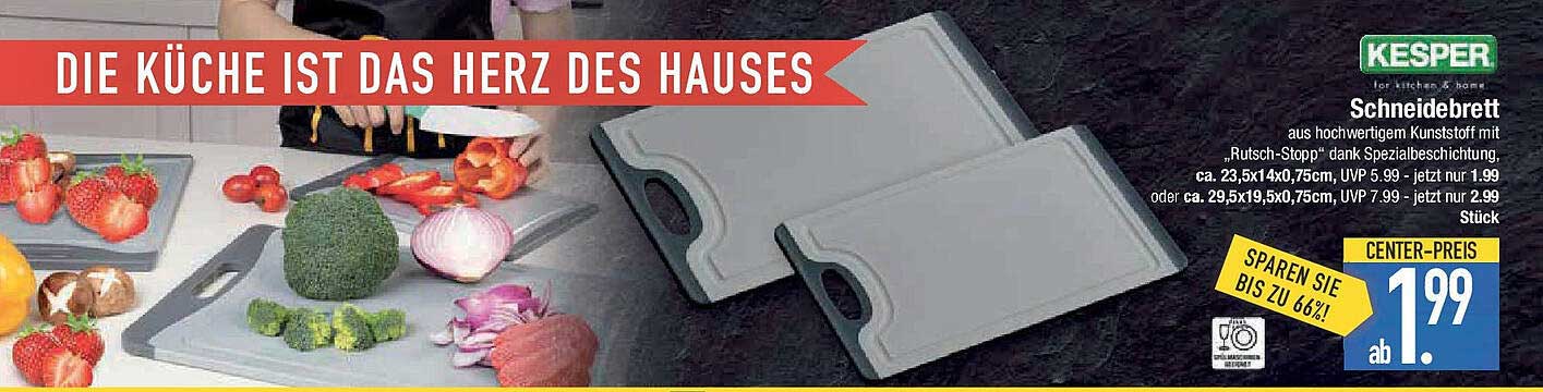 KESPER Schneidebrett aus hochwertigem Kunststoff