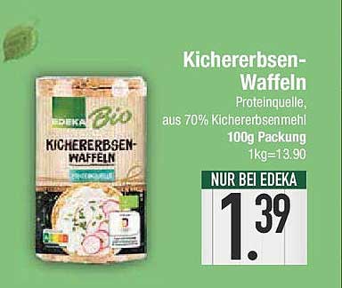 Kichererbsen-Waffeln - Proteinquelle aus 70% Kichererbsenmehl