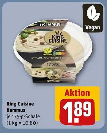 King Cuisine Hummus je 175-g-Schale