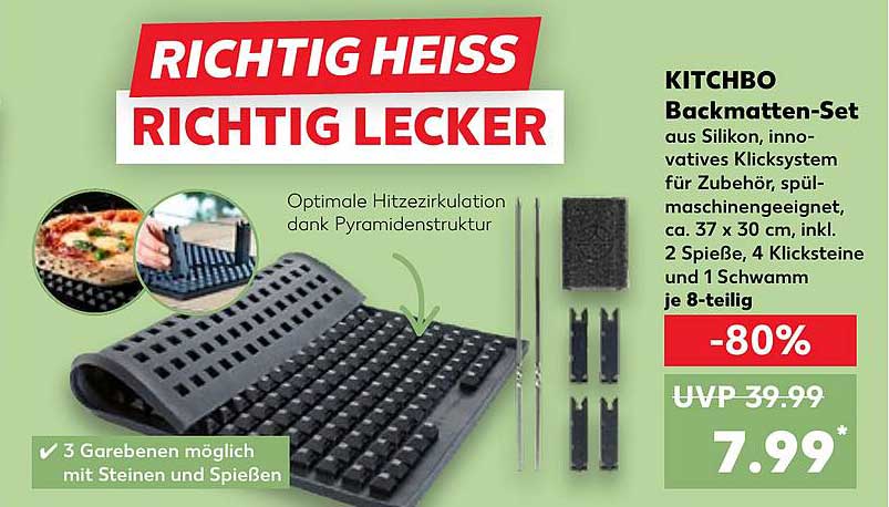 KITCHBO Backmatten-Set aus Silikon, innovatives Klicksystem für Zubehör, spülmaschinengeeignet