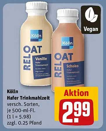 Kölln Hafer Trinkmahlzeit in verschiedenen Sorten, je 500-ml-Fl.