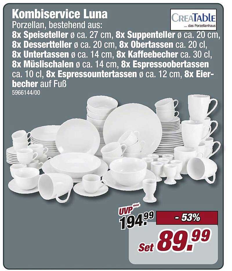 Kombiservice Luna - Porzellan Set