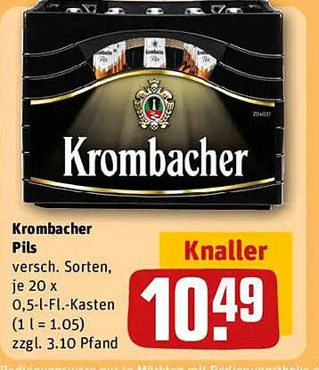 Krombacher Pils - 20 x 0,5 l Flaschen-Kasten