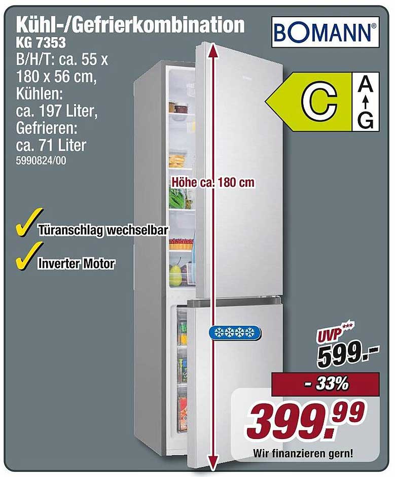 Kühl-/Gefrierkombination KG 7353 von BOMANN