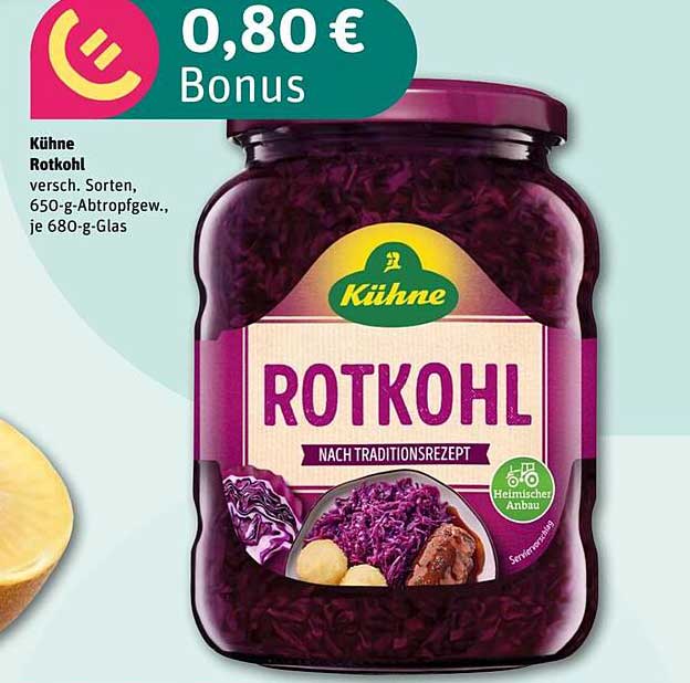 Kühne Rotkohl nach Traditionsrezept, 680-g-Glas