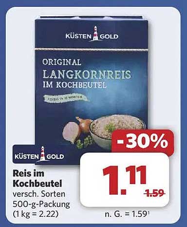 Küsten Gold Original Langkornreis im Kochbeutel