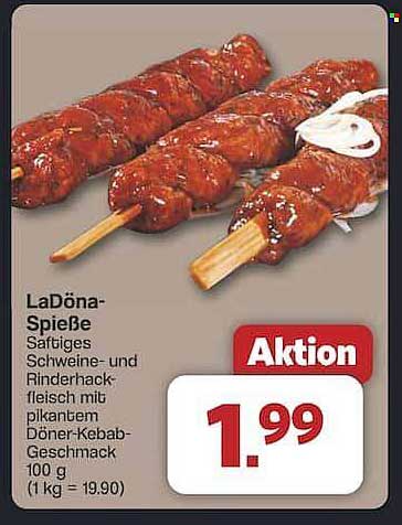 LaDöna-Spieße - Saftiges Schweine- und Rinderhackfleisch mit pikantem Döner-Kebab-Geschmack