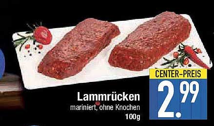 Lammrücken mariniert, ohne Knochen 100g