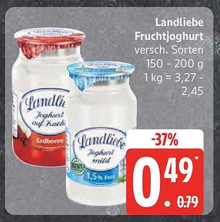 Landliebe Fruchtjoghurt, verschiedene Sorten 150 - 200 g