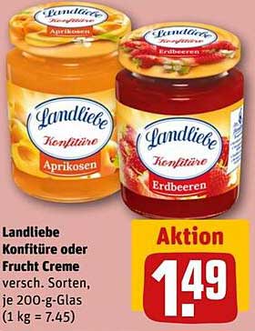 Landliebe Konfitüre oder Frucht Creme - verschiedene Sorten
