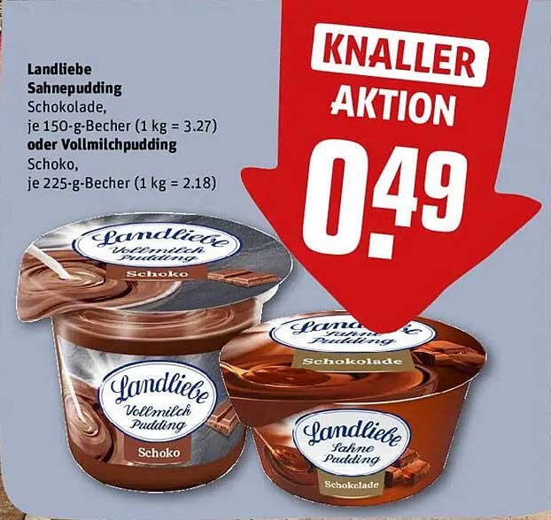 Landliebe Sahnepudding oder Vollmilchpudding - Schokolade