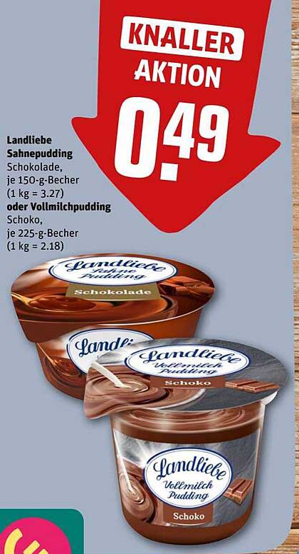 Landliebe Sahnepudding Schokolade oder Vollmilchpudding Schoko, je 150-g-Becher oder 225-g-Becher