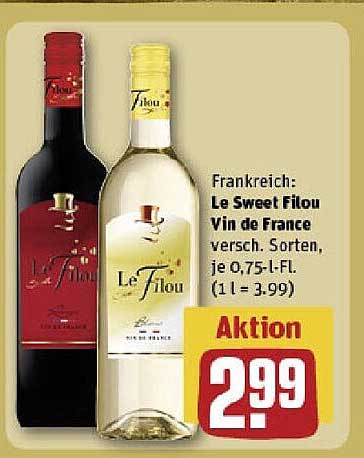 Le Sweet Filou Vin de France - 0,75 l-Flasche