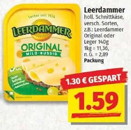 Leerdammer Original Mild-Nuss Schnittkäse 140g