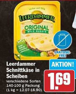 Leerdammer Schnittkäse in Scheiben