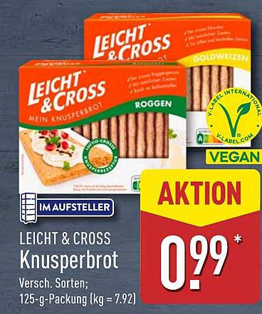 LEICHT & CROSS Knusperbrot – Verschiedene Sorten, 125-g-Packung