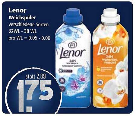 Lenor Weichspüler verschiedene Sorten 32WL - 38 WL