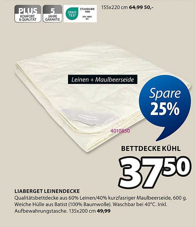 LIABERGET Leinen- und Maulbeerseide Bettdecke