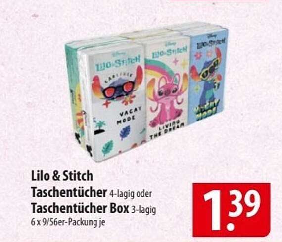 Lilo & Stitch Taschentücher 4-lagig oder Taschentücher Box 3-lagig