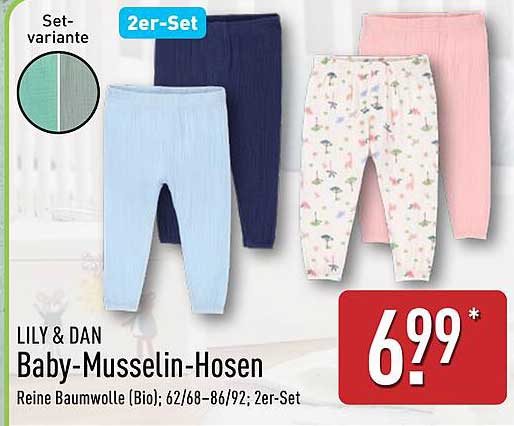 LILY & DAN Baby-Musselin-Hosen 2er-Set