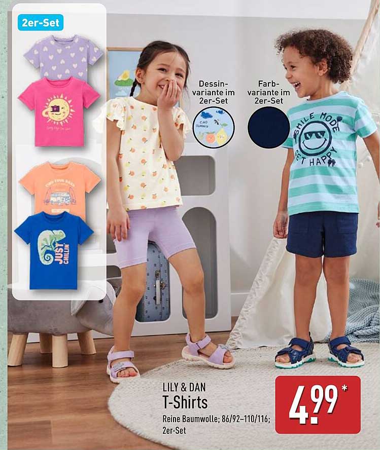 LILY & DAN T-Shirts im 2er-Set für nur 4,99 €