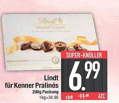 Lindt für Kenner Pralinés 200g Packung