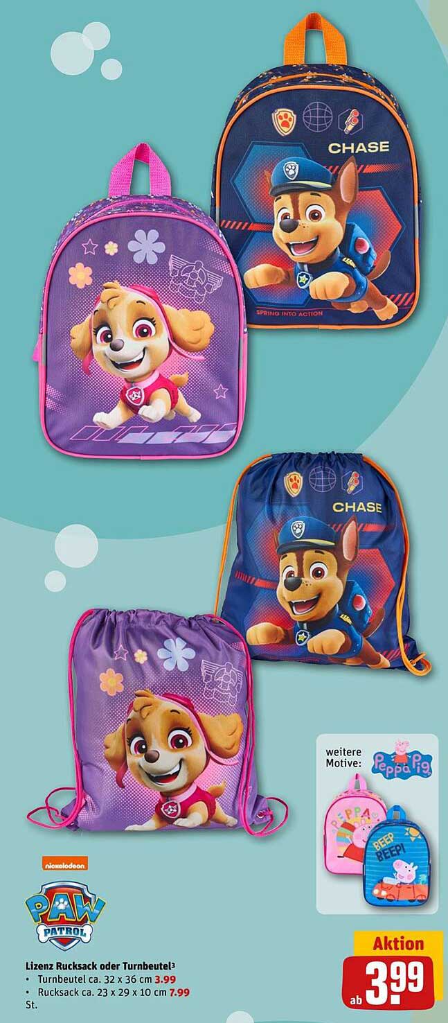Lizenz Rucksack oder Turnbeutel