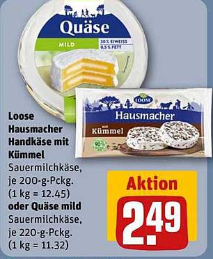 Loose Hausmacher Handkäse mit Kümmel oder Quäse mild