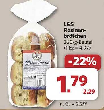 L&S Rosinenbrötchen 360-g-Beutel