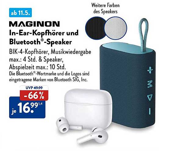 MAGINON In-Ear-Kopfhörer und Bluetooth®-Speaker