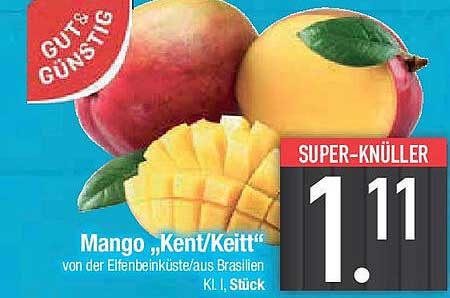 Mango „Kent/Keitt“ von der Elfenbeinküste/Aus Brasilien, K.I., Stück