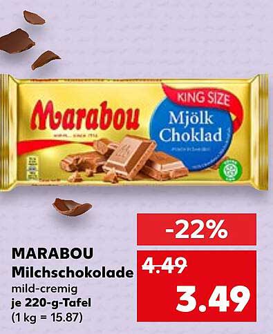 MARABOU Milchschokolade 220-g-Tafel