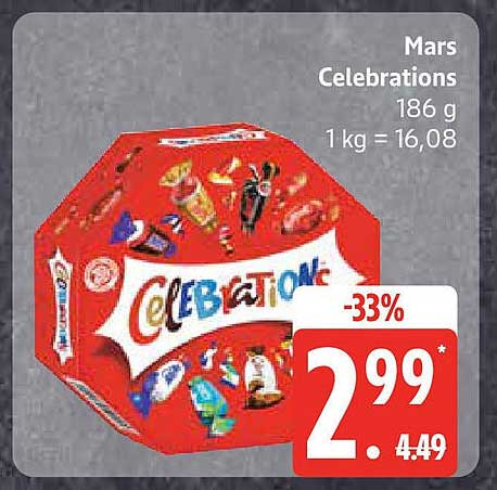 Mars Celebrations 186 g - Jetzt zum Sonderpreis!
