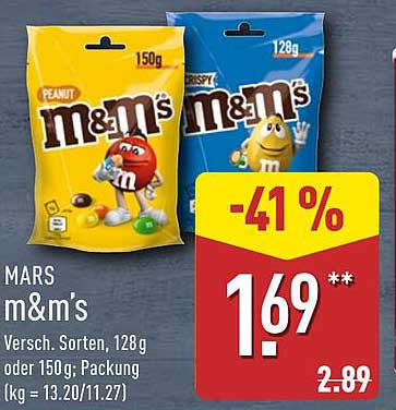 MARS m&m's in verschiedenen Sorten, 128 g oder 150 g