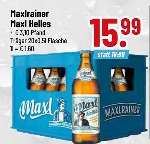 Maxlrainer Maxl Helles 20 x 0,5l
