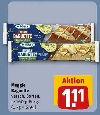Meggle Baguette verschiedene Sorten, je 160-g-Pckg.