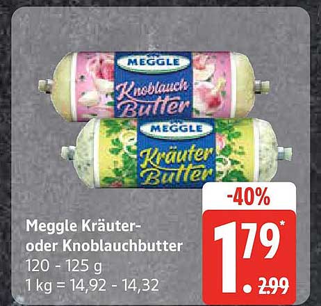 Meggle Kräuter- oder Knoblauchbutter 120 - 125 g