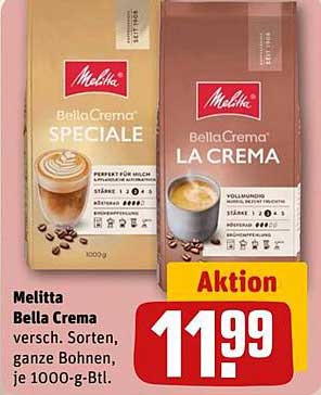 Melitta Bella Crema, verschiedene Sorten, ganze Bohnen, je 1000-g-Btl.