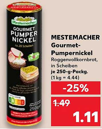 Mestemacher Gourmet-Pumpernickel Roggenvollkornbrot in Scheiben 250-g-Packung