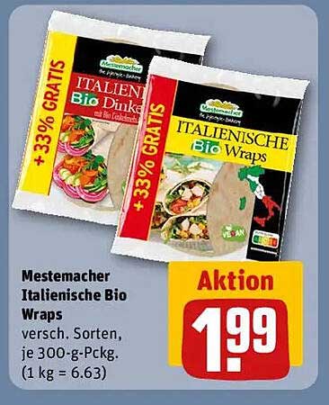 Mestemacher Italienische Bio Wraps – Verschiedene Sorten mit 33% Gratis