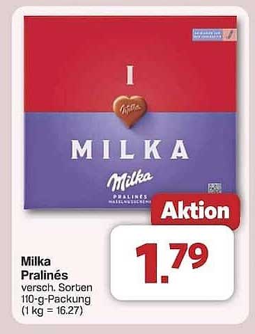 Milka Pralinés 110-g-Packung