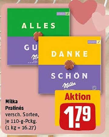 Milka Pralinés - verschiedene Sorten, je 110-g-Pckg.