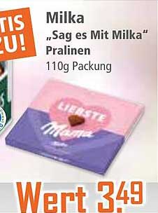 Milka "Sag es Mit Milka" Pralinen 110g Packung
