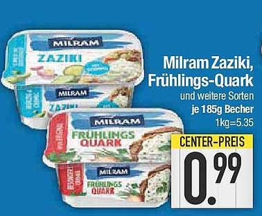 Milram Zaziki, Frühlings-Quark und weitere Sorten je 185g Becher