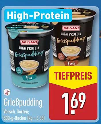 MILSANI High Protein Grießpudding - 500 g Becher, verschiedene Sorten